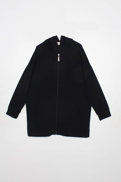 Lacivert-Fermuarlı Sweat Hırka - 6
