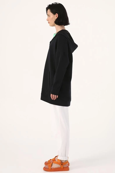 Lacivert-Fermuarlı Sweat Hırka - 3