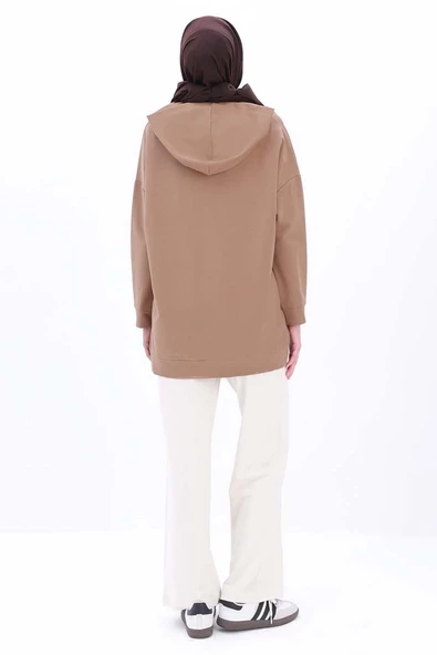 Vizon-Fermuarlı Sweat Hırka - 4