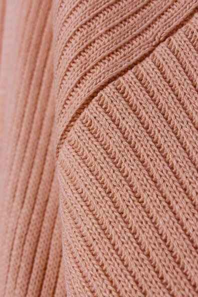 Soft Turuncu-Fitilli Kuşaklı Uzun Triko Hırka - 8
