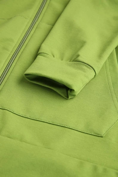 Fıstık Yeşili-Fermuarlı Sweat Hırka - 5