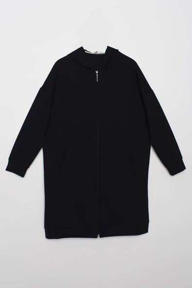Lacivert-Fermuarlı Sweat Hırka - 7