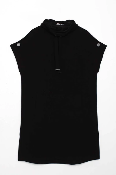 Siyah-Kanguru Cepli Likralı Süveter - Resim 7