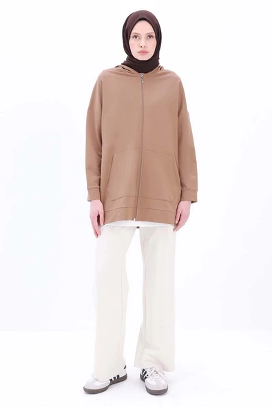 Vizon-Fermuarlı Sweat Hırka - 2