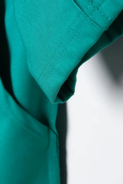Zümrüt-Yarasa Kollu Likralı Oversize Kimono - 5