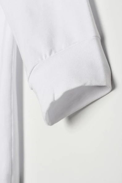 Beyaz-Fermuarlı Sweat Hırka - 5