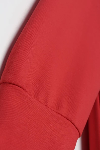 Nar Çiçeği-Fermuarlı Sweat Hırka - Resim 6