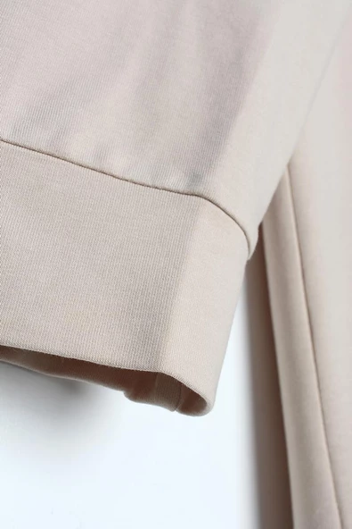 Bej01-Fermuarlı Sweat Hırka - 7