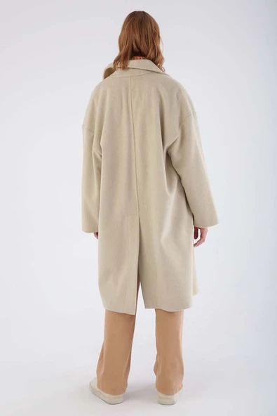 Taş-Arkadan Yırtmaçlı Kaşe Kaban - 4