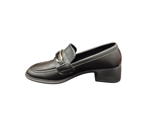 Ventes 4cm Kalın Topuk Tokalı Günlük Kadın Loafer Makosen Ayakkabı - 2
