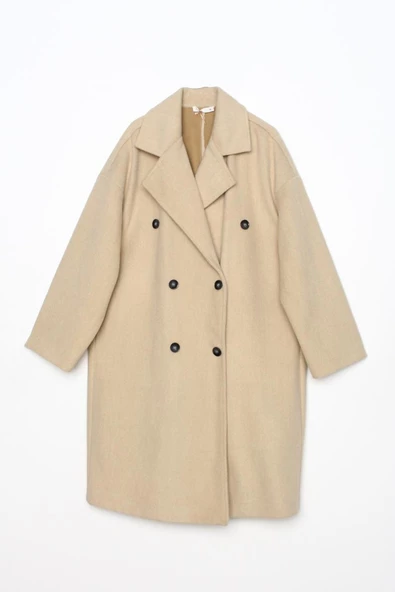 Taş-Arkadan Yırtmaçlı Kaşe Kaban - 6