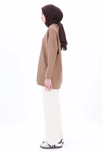Vizon-Fermuarlı Sweat Hırka - 3