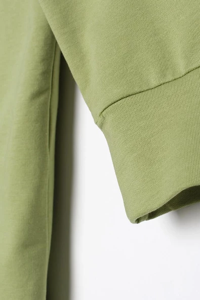 Açık Yeşil-Fermuarlı Sweat Hırka - 6