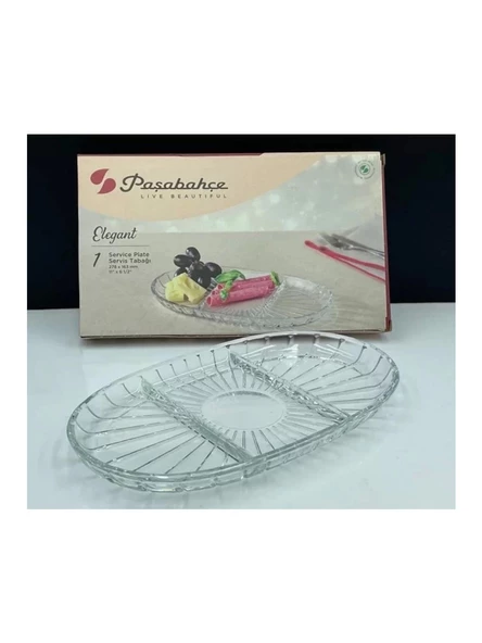 Paşabahçe 54903 Elegant Bölmeli Tabak 16x28cm - 2