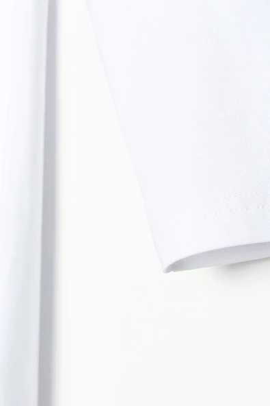 Beyaz-Uzun Kollu İçlik Elbise - Resim 5