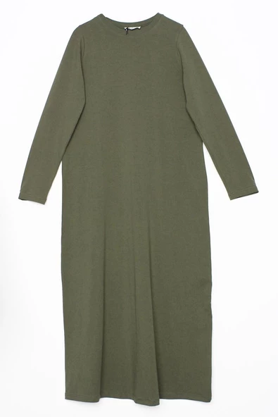 Haki-Uzun Kollu İçlik Elbise - Resim 6