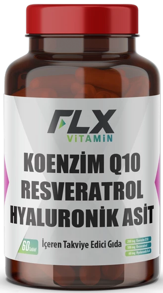 FLX Coenzyme Q-10 200 MG Hyaluronik Asit Resveratrol 60 Tablet