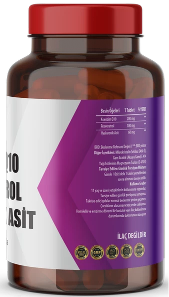 FLX Coenzyme Q-10 200 MG Hyaluronik Asit Resveratrol 60 Tablet - 2