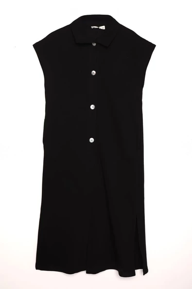 Siyah-DİK YAKALI YIRTMAÇLI GİY ÇIK - Resim 6