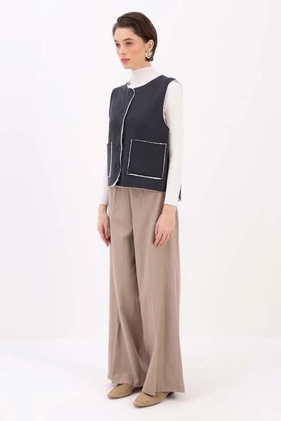 Siyah-CEPLİ KISA YELEK - 3