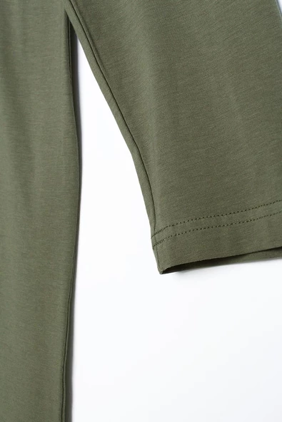 Haki-Uzun Kollu İçlik Elbise - Resim 5