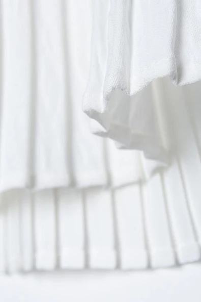 Beyaz-Pileli Kısa İçlik Etek - Resim 3