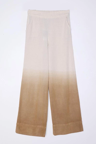 Vizon-Degrade Keten Pantolonlu Takım - Resim 6