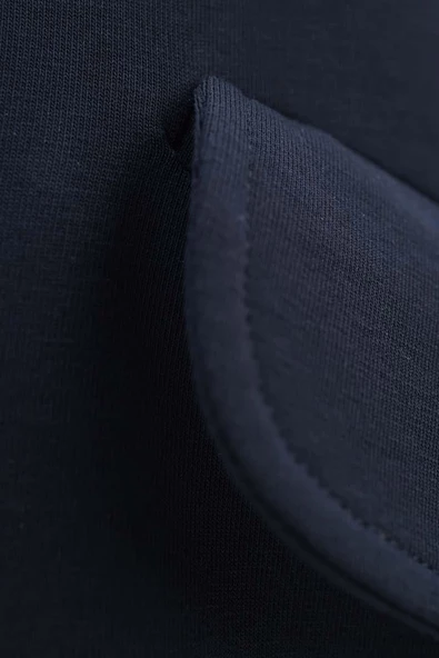 Lacivert-Kordonlu Kapak Cepli Eşofman Takımı - Resim 5