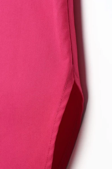 Koyu Pembe-Hakim Yaka Tek Cepli Uzun Gömlek - Resim 6