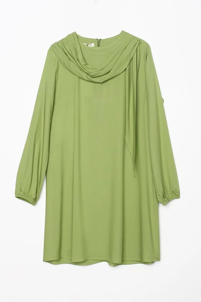 Yeşil-Viskon Degaje Detaylı Pantolonlu Takım - Resim 11