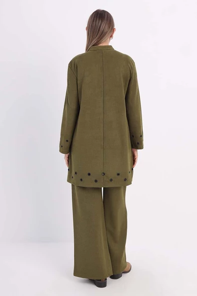 Yeşil-Kuşgözlü Pantolonlu Takım - Resim 4