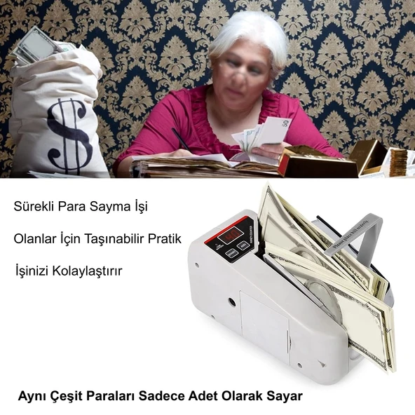 HyMark Kağıt Para Sayma Makinesi Mini Taşınabilir UV Lamba Sahte Para Kontrol - 2