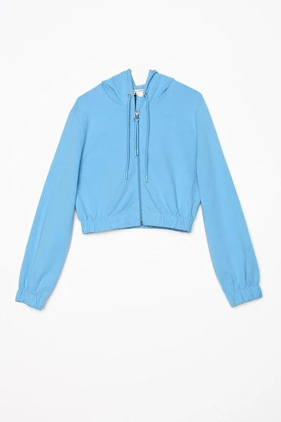 Mavi-Fermuarlı Kısa Hırkalı Kolsuz Elbiseli Takım - Resim 11