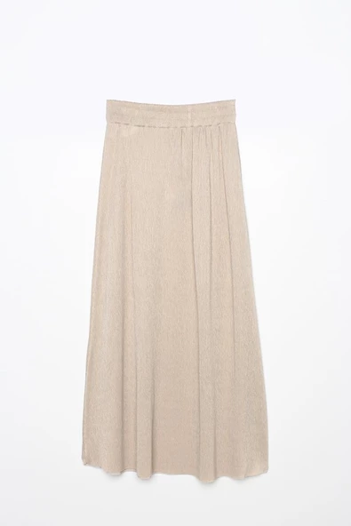 Taş-Pliseli Yırtmaç Detaylı Bluzlu Etekli Takım - Resim 7