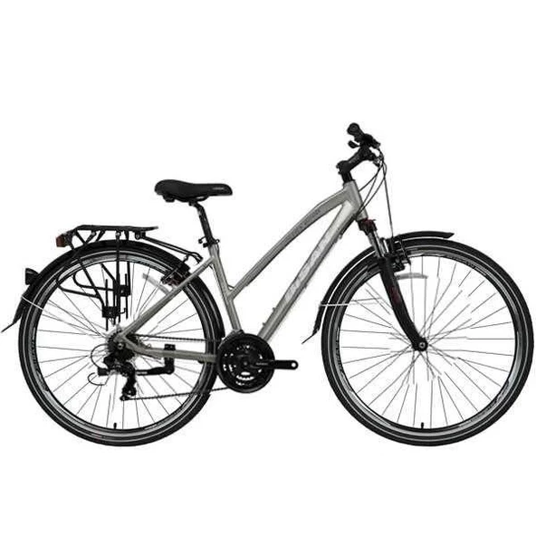 Bisan TRX 8200 City V Fren 21 Vites 28 Jant Şehir Bisikleti Açık Metalik Gri Beyaz 45 Kadro