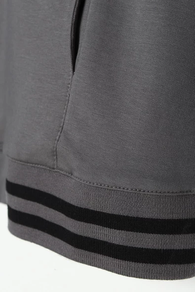 Duman-Çizgili Ribanaları Etekli Kısa Hırkalı Takım - Resim 7