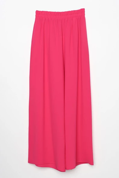Pembe-Asimetrik Kesim Tunikli Bol Paça Pantolonlu Salaş Takım - 7