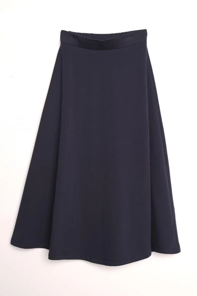 Lacivert-METAL DÜĞMELİ ŞARDONLU ETEKLİ TAKIM - Resim 6