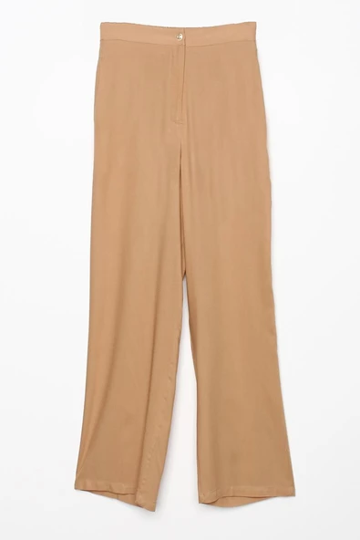 Koyu Bej-Viskon Degaje Detaylı Pantolonlu Takım - Resim 9