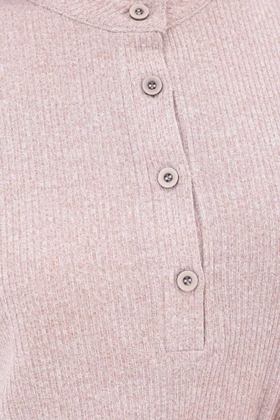 Vizon-Yarım Patlı Kuşaklı Pantolonlu Takım - Resim 4