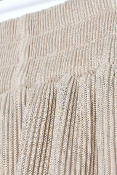 Taş-Pliseli Yırtmaç Detaylı Bluzlu Etekli Takım - Resim 8