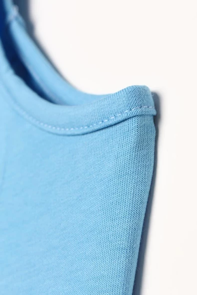 Mavi-Fermuarlı Kısa Hırkalı Kolsuz Elbiseli Takım - Resim 8