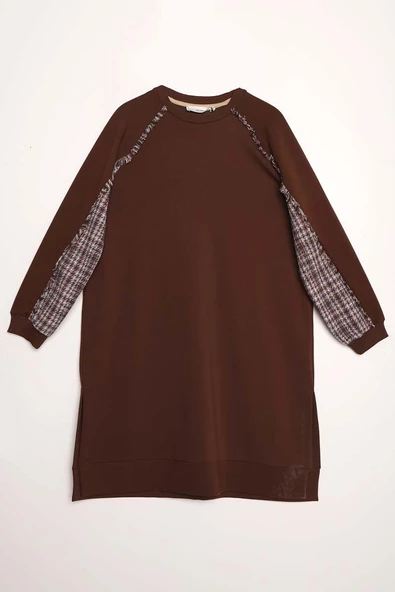 Acı Kahve01-Tüvit Garni Detaylı Pantolon Takımı - Resim 8