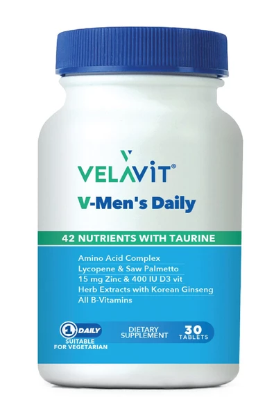 Velavit V-mens Daily Takviye Edici Gıda 30 Tablet Amino Asit Ve Multivitamin Içeren Takviye Edici Gıda