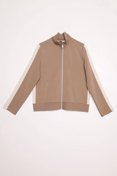 Vizon-Haki-Pamuklu Garnili Etekli Takım - Resim 8