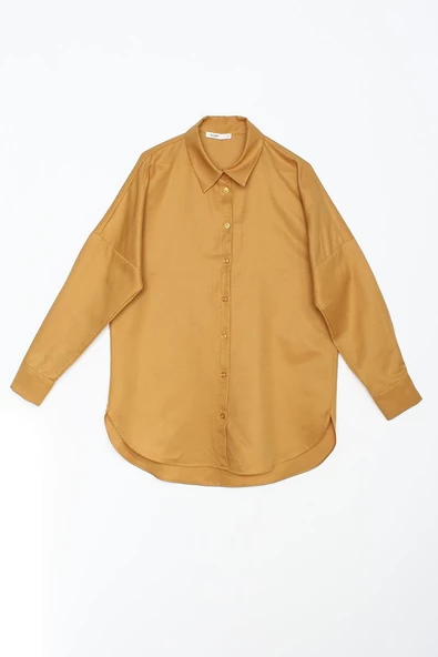 Soft Sarı-Oversize Basic Gömlek - 6