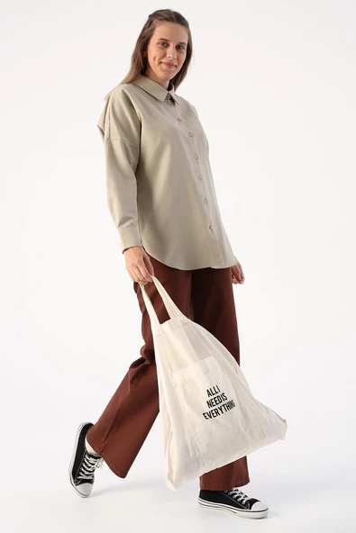 Taş01-Oversize Basic Gömlek ürün görseli