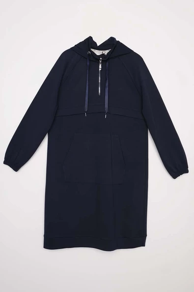 İndigo-Ön Roba Dubleli Sweat Tunik - 6