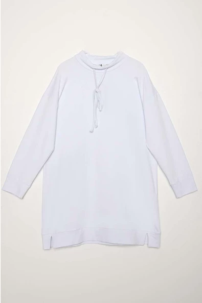 Beyaz-Rahat Kalıp Likralı Sweat - Resim 6