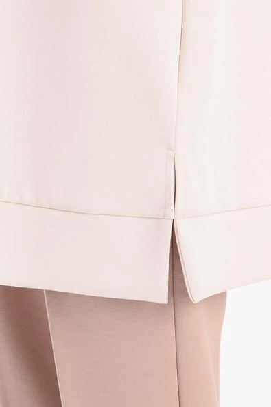 Açık Bej-Kolu Fermuarlı Tunik - Resim 6